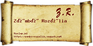 Zámbó Rozália névjegykártya